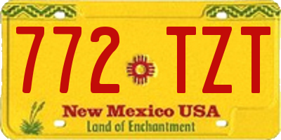 NM license plate 772TZT
