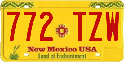 NM license plate 772TZW