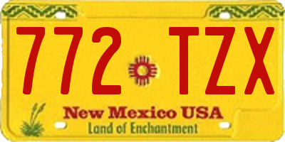 NM license plate 772TZX