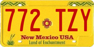 NM license plate 772TZY