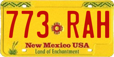 NM license plate 773RAH