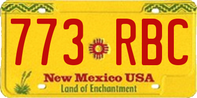 NM license plate 773RBC