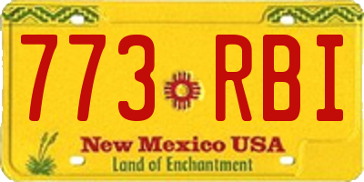 NM license plate 773RBI