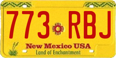 NM license plate 773RBJ