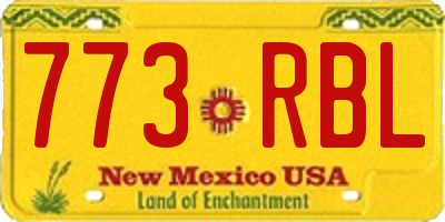 NM license plate 773RBL
