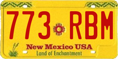 NM license plate 773RBM