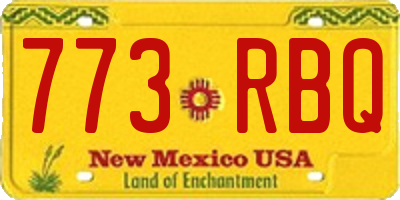 NM license plate 773RBQ