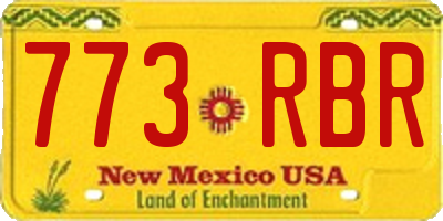 NM license plate 773RBR