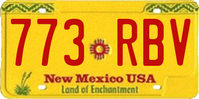 NM license plate 773RBV