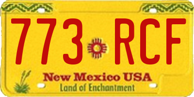 NM license plate 773RCF