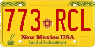NM license plate 773RCL