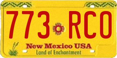 NM license plate 773RCO