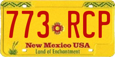 NM license plate 773RCP