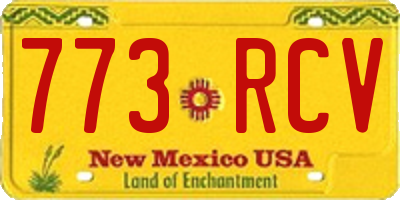 NM license plate 773RCV