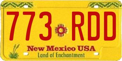 NM license plate 773RDD