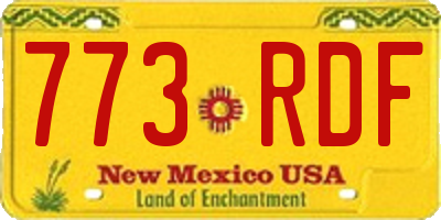 NM license plate 773RDF