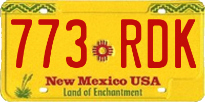 NM license plate 773RDK