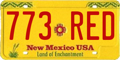 NM license plate 773RED