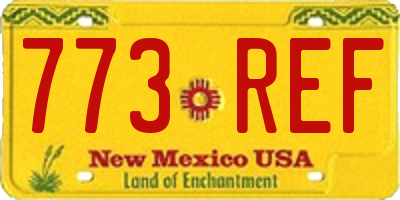 NM license plate 773REF
