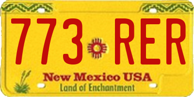 NM license plate 773RER
