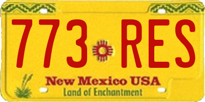 NM license plate 773RES