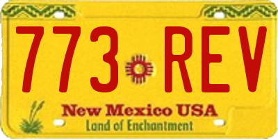 NM license plate 773REV