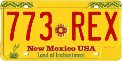NM license plate 773REX