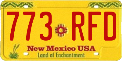NM license plate 773RFD