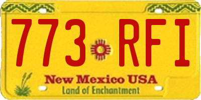 NM license plate 773RFI
