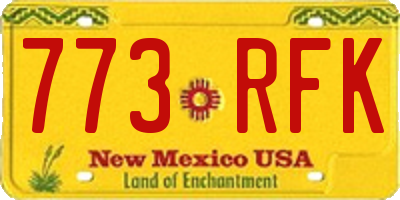 NM license plate 773RFK