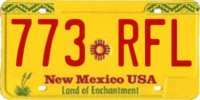 NM license plate 773RFL