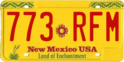 NM license plate 773RFM