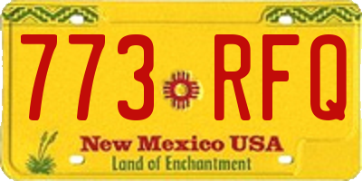 NM license plate 773RFQ