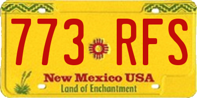 NM license plate 773RFS