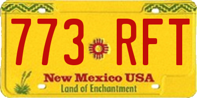 NM license plate 773RFT