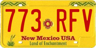 NM license plate 773RFV
