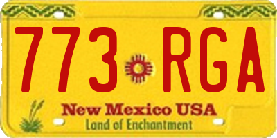 NM license plate 773RGA