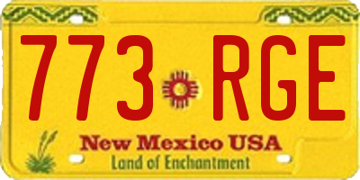 NM license plate 773RGE