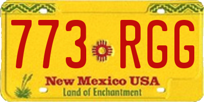 NM license plate 773RGG