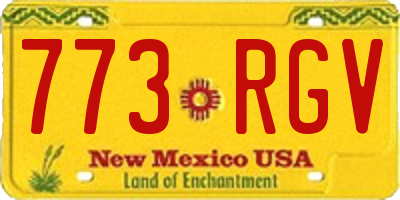 NM license plate 773RGV