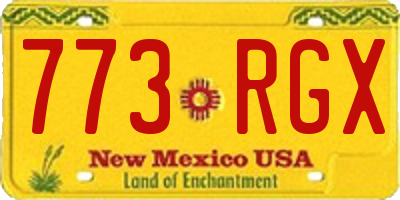 NM license plate 773RGX