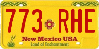 NM license plate 773RHE