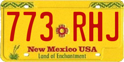NM license plate 773RHJ