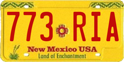 NM license plate 773RIA