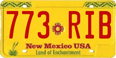 NM license plate 773RIB