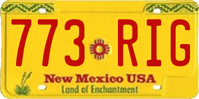 NM license plate 773RIG