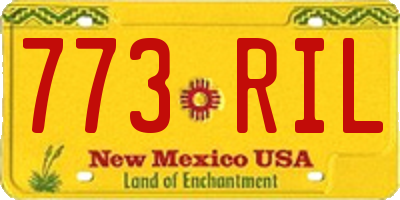 NM license plate 773RIL