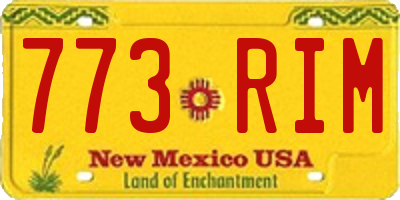 NM license plate 773RIM