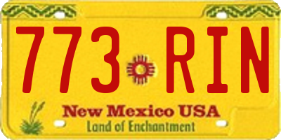 NM license plate 773RIN