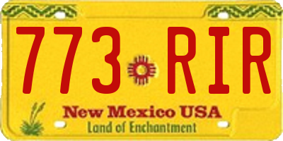 NM license plate 773RIR